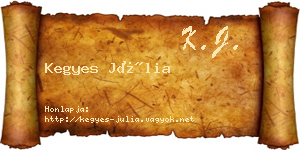 Kegyes Júlia névjegykártya